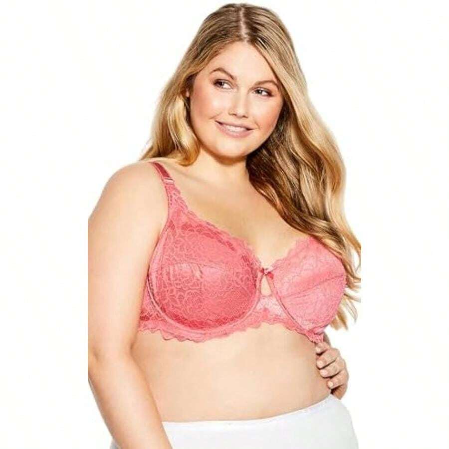Avenue Plus Size Punto Encaje Rosa SujetadorMujer(38G Rosa (Rapture Rose)) - Multicolor - Ver 1