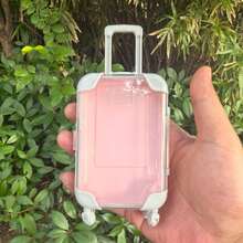 1 chiếc hộp đựng mỹ phẩm mini hình vali cổ điển - Hộp đựng đồ trang điểm dung tích lớn chất lượng cao, thiết kế nắp trong suốt, tay cầm và bánh xe tiện dụng, phù hợp cho du lịch, sử dụng chuyên nghiệp và cá nhân, thiết kế kiểu vali | Chất liệu trong suốt bền chắc, vật dụng cần thiết khi đi du lịch - Nhiều màu - Xem 5