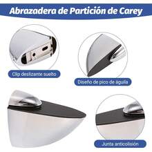 6 Soportes para Estantes Flotantes de Vidrio, Soporte Ajustable para Estante de Vidrio, Abrazaderas de Vidrio para Divisores de Mesa y Estantes de Repisa Baño - 1 - Ver 6
