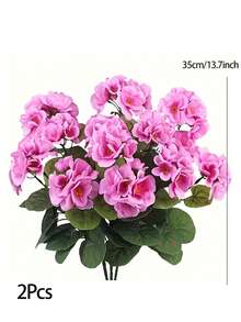 1/2/4株仿真天竺葵灌木 - 逼真的粉色花朵搭配绿色叶子，适合室内外装饰，非常适合花园、门廊、露台、窗台花箱和悬挂式花盆，无需维护的仿真户外花卉灌木 - 彩色 - 查看 19