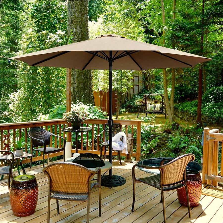 Butterslay 11FT Market Umbrella 8 Ribs Patio Umbrella With Push Button Tilt & Crank Outdoor Umbrella For Pool Garden Backyard