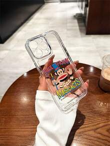 官方授权 Paul Frank 透明太空手机壳，全包猴子图案，防震摄像头保护，猴子魔术师字母图案，新款，兼容 13/14/15/16/17 Pro Max - 彩色 - 查看 4