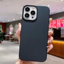 纯色硅胶防指纹毛绒手机壳，纯色保护套，兼容 17 Pro Max/16 Pro Max/15/15 Pro/15 Plus/15 Pro Max、S26/S25/S24/S23、荣耀手机，防水、防摔、防刮、耐磨，春季礼物，国际版，非国内版 - 黑色 - 查看 2