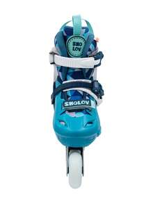 1 Pair Fashionable Men's Outdoor Inline Roller Skates. Lightweight, Agile, Adjustable, With Detachable Shoe Cover, Arch Support Memory Function, Good Braking Performance, Shiny PU Wheels And Reinforced PP Aluminum Alloy Shoe Frame, Effectively Preventing Ankle Sprains. Suitable For Beginners. - Blue - View 3