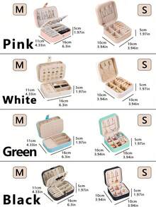 1 件珠宝收纳盒，PU 皮革珠宝展示盒，双层防水珠宝收纳盒，优雅珠宝盒，适用于耳环、戒指、项链、手链、化妆包，圣诞节、万圣节、节日礼物，送给她的生日礼物 - 彩色 - 查看 11