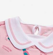 Skechers 女童柔软针织字母印花彼得潘领连衣裙 - 粉色 - 查看 3