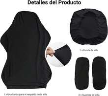 FáCIL&amp;VIVIR Funda para Silla de Gamer de Oficina Elásticas con Reposabrazos y Gamer para Silla Giratoria, Silla de Computadora, Negro - negro - Ver 8