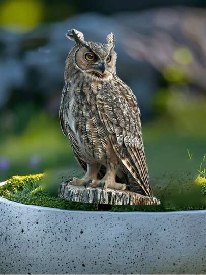 2D Flat Acrylic Owl Garden : Suitable For Indoor Flower Pots And Bonsai - Waterproof, Scratch-Resistant, Chemical-Resistant, Burr-Free, With Clean Cut Edges