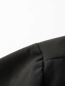 Men's Striped Collar Jacket With "DAUNTLESS" Letter Graphic, Outdoor Camping Coat With Full Zip Closure And Elastic Cuffs/Hem - Black - View 4