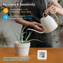1个/2个迷你液晶数字温湿度计，室内温度计电子温湿度计温度监测器湿度计（仅摄氏度） - 白色 - 查看 6