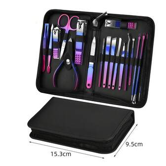 Colorful High Carbon Steel Nail Clipper Set, Travel Manicure & Pedicure Tool Kit, Portable Travel Case, Ideal Gift For Holidays And Birthdays