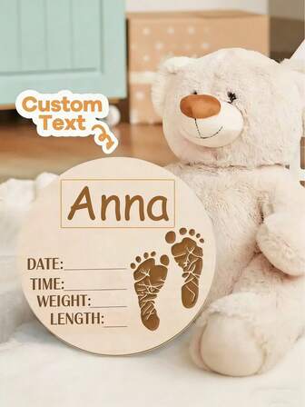 1 pieza Placa de anuncio de embarazo de madera personalizada, con nombre y fecha de parto personalizada, accesorio de fotografía, recuerdo para nuevos padres, regalo para mamás embarazadas, madera natural