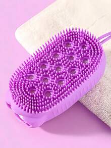 双面去角质硅胶沐浴刷 硅胶清洁刷 淋浴刷 温和清洁按摩 轻柔焕肤 适用于淋浴 家用 成人 亮泽肌肤 - 浴室必备 浴室清洁工具 家居用品 送给女士和男士的礼物 妈妈的礼物