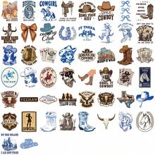 50pcs Blue Brown Denim Aesthetics Graffiti Stickers For DIY Waterproof Stationery Suitcase Bottle Phone Laptop - 1 Set - View 5