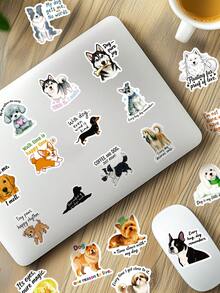 50Pcs Dog Stickers, Humorous Stickers Fun Stickers Reading Stickers Sarcastic Stickers Motivational Stickers Vinyl Waterproof For Laptop Phone Car Skateboard Water Bottles Scrapbooking Computer Journaling,School Supplies,Back To School - Multicolor - View 10
