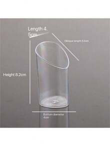 50/25/10pcs Set Angled Dessert Cups, Clear Cake Cups (Dessert Shooter Cups), For Wedding Receptions, Yogurt, Panna Cotta, Cheesecake, Pudding, Jelly And Appetizer Mousse