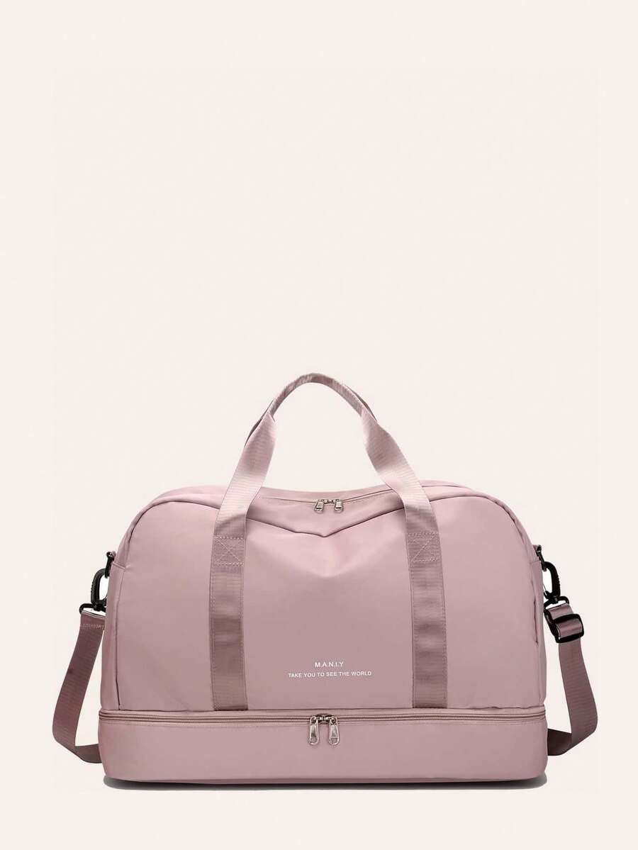 Bộ 1 túi hành lý xách tay bằng nylon với quai đeo chéo và ngăn đựng giày riêng biệt, túi du lịch phù hợp cho cả nam và nữ đi công tác, túi xách du lịch qua đêm, túi đựng đồ du lịch dung tích lớn, đồ dùng cần thiết cho du lịch biển, kỳ nghỉ, đồ dùng thiết yếu cho nam và nữ, đồ dùng du lịch không thể thiếu khi đi nghỉ mát.