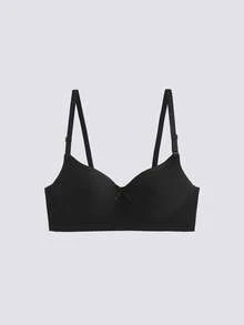 Loungeista 2 件女士舒适无钢圈软杯纯色文胸、内衣