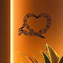 1件圣诞房间装饰音符心形墙饰，铁艺高音谱号壁挂，优雅农舍金属装饰，适用于卧室、客厅、厨房、门廊、办公室，创意礼物，适合圣诞节、情人节、感恩节、复活节、乔迁之喜 - 黑色 - 查看 7