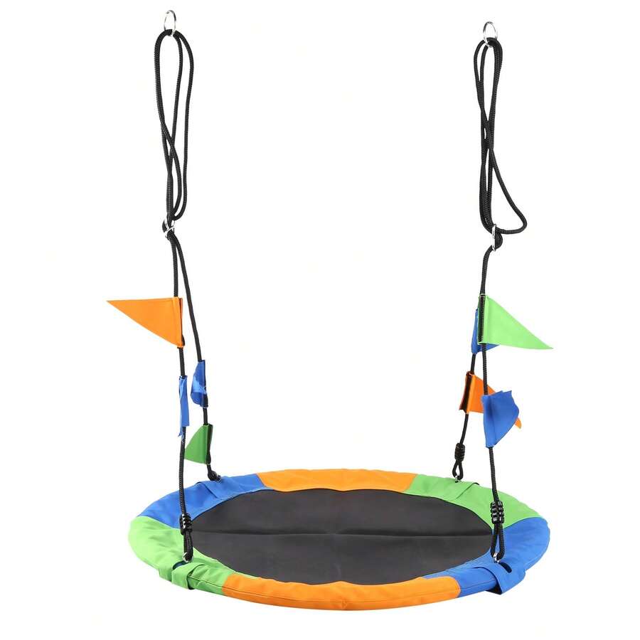 Asiento Columpio Redondo Para Niños Árbol Exteriores 100cm - Multicolor - Ver 1