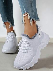 FZY 2026 Winter New Style Snow Boots, Leather-Lined Athletic Shoes - Soft And Warm Knitted Casual Walking Shoes, Lightweight And Slip-Resistant Outdoor Winter Shoes, Suitable For Women's Commuting And Office Wear, Also Essential Boots For Women's Easter Outfits, Comfortable And Versatile Women's Snow Boots For Winter Vacation And Travel, Easter Gift - Winter Women's Tennis Shoes - 白色 - 查看 8