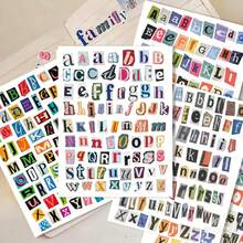 12pcs Vintage Letter Stickers, Small Ransom Letter Stickers, Suitable For Scrapbooking, Diary, Notebook, Laptop, Water Bottle, DIY Crafts, Gifts, Miscellaneous Journal - Multicolor - View 8