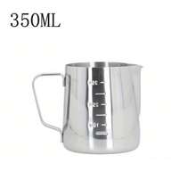 Milk Jugs Stainless Steel Milk Frothing Jugs Coffee Pitcher Pull Flower Cup Cappuccino Coffee Pot Espresso Cups Milk Frothing Pitcher Non Stick Milk Jug Espresso Cup With Scale Coffee Extraction Cup Measuring Cup Kitchen Coffee Accessories - Multicolor - View 12