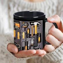 1pc 11oz Black Mechanic Toolbox Mug, Mechanic Coffee Cup, Auto Repair Gift, Perfect For Birthday, Party, Holiday, Christmas Gift - Multicolor - View 5