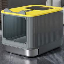 Enclosed Small Cat Litter Box, Anti-Spill, Odor Eliminating, Top Entry All-In-One Cat Litter Box