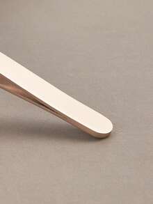 Champagne Gold Stainless Steel Tweezers - Washable, Precise Tip Design For Applying False Lashes, Nail Art, Removing Fine Hairs, Eyebrow Grooming, Versatile Makeup Tool With Pearl Finish - Champagne - View 2