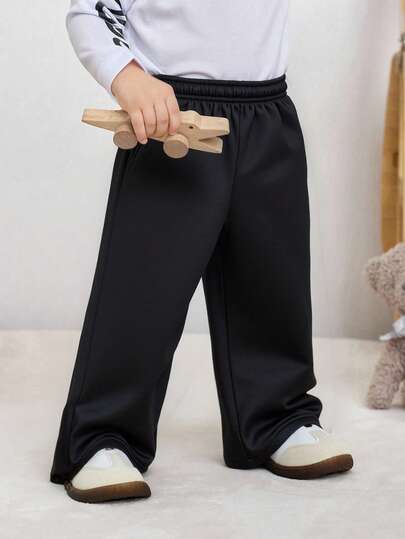 1件婴儿/女婴时尚休闲直筒裤，百搭舒适