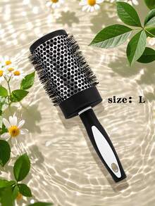Brodark 1/3pcs Nylon Hair Brush, Curling Roller Brush, Aluminum Tube Comb, Bangs Styling Tools For Home Use - Black - View 11