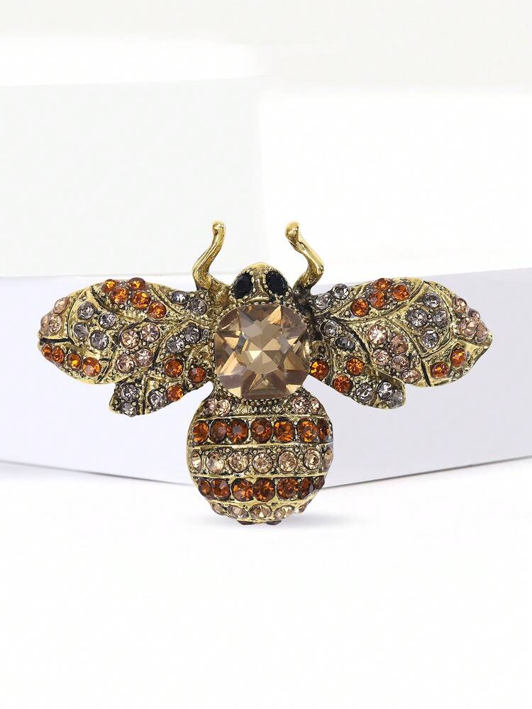 Vintage Enamel Rhinestone Bee Brooches - Fashion Insect Pins For Women Unisex Banquet Clothing Accessories/ Friends Party Badges Gifts - Bee - View 23