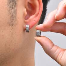 Pendientes de aro de acero inoxidable - Color acero (individual) - Ver 7