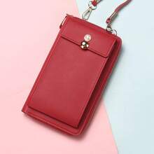 Bolso de Hombro para Teléfono de Gran Capacidad, Pequeño y Exquisito, Cartera Multifuncional, Bolso Cruzado para Mujeres - Marrón - Ver 10