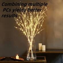 Luces LED de ramas de abedul blanco con batería para decoración de fiestas navideñas, bodas y exteriores - Multicolor - Ver 3