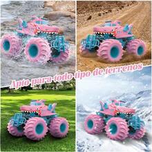 Coche Anfibios de Control Remoto Shark Carro Todoterreno1:18 4x4 Playa Juguetes Camiones RC Impermeables de 2 4 GHz para Niños de 3 4 5 6 7 8 Años de Regalos RosaConveniente y duradero,Los favoritos de los niños - Multicolor - Ver 4