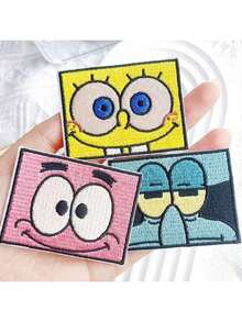 SpongeBob SquarePants 3片装卡通自粘熨烫贴片，创意装饰贴片套装，适合作为情人节礼物和返校必备品。无论是修补衣服上的小洞，还是为素色背包、帽子和帆布鞋增添个性化装饰，亦或是点缀笔记本、礼品盒和文具，这些刺绣贴片都能轻松胜任。孩子们还可以用它们来装饰校服和书包，是DIY爱好者的必备之选。 - 彩色 - 查看 3