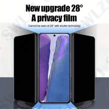 3片装隐私保护钢化玻璃屏幕保护膜，防窥屏保护膜，兼容三星Galaxy S25、S24 FE、S25FE、S24FE、A17、A07、A56、A36、A26、A16、A06、A55、A35、A25、A15、A05、A54、A34、A24、A14、A04、A73、A53、A33、A23、A13、A03、A72、A52、A32、A12、A02，透明保护膜 - 黑色 - 查看 3