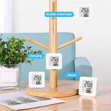 1个/2个迷你液晶数字温湿度计，室内温度计电子温湿度计温度监测器湿度计（仅摄氏度） - 白色 - 查看 7