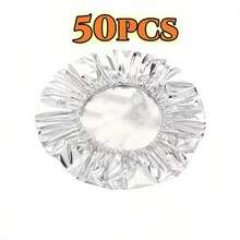 50 chiếc nắp đậy thực phẩm bằng giấy bạc dẻo | Nắp đậy thực phẩm trong tủ lạnh, phù hợp với bát, đĩa, chén - Giữ ấm và tươi ngon, vật dụng nhà bếp thiết yếu - Nhiều màu - Xem 7