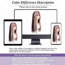 24英寸合成假发，黑色粉色蓬松长直发，双马尾接发，适合女性角色扮演、万圣节、圣诞节、新年、狂欢节、音乐节等场合。 - 彩色 - 查看 9