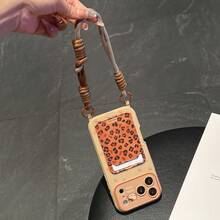 Sanrio Exclusive Hello Kitty Lanyard Card Holder, Cute Polka Dot 17promax Phone Case + Lanyard, 13/14 Promax/15/12/11/1 Promax/16 Pro Anti-Drop Protective Case - Brown - View 2