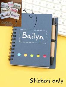 Customized Text And Personalized Design Pocket Notebook & Memo Pad Set, Suitable For Work, Home Messages, Study Marking, Index Bookmarks, Office & School Supplies, Stationery Prizes, Back To School Gifts - Multicolor - View 11