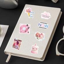 50 szt. Miękkich różowych, estetycznych, koreańskich, uroczych, delikatnych, artystycznych, dziewczęcych, dekoracyjnych naklejek ściennych w kształcie serca - Wielokolorowe - Zobacz 9