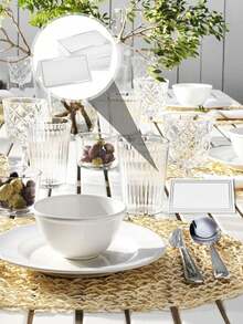 10张银箔个性化姓名卡，婚礼座位号卡装饰，桌卡，餐桌布置姓名卡，空白桌卡，宾客卡，银箔婚礼桌卡，宾客签到卡，婚宴桌卡，派对晚宴，装饰，家居，家居生活，活动派对用品，仪式用品，派对标牌 - 銀色 - 查看 3