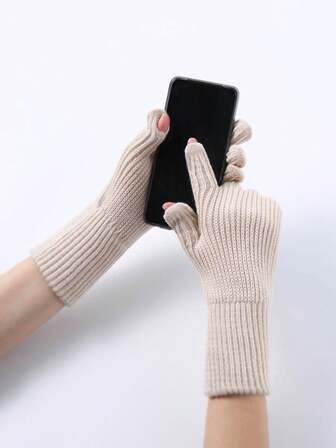 1 par de guantes gruesos y cálidos a prueba de viento y con pantalla táctil para mujer, adecuados para deportes al aire ciclismo en invierno