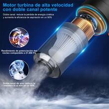Aspiradora portátil para automóvil, aspiradora y soplador de doble función de alta potencia, purificador de aire sin varilla multifuncional, limpiador de automóvil, diseño compacto, aspiradora elegante, succión potente, aspiradora de doble función, succión fuerte, imprescindible para los propietarios de automóviles. - Negro - Ver 8