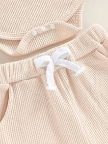 Conjunto de ropa para bebé niño con bordado de letras del Día de San Patricio, mono de manga larga con cintura elástica y pantalones deportivos, ropa irlandesa para bebé - Beis - Ver 9