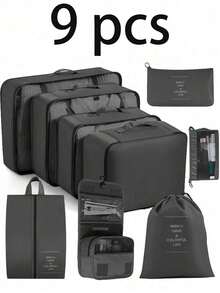 9/1pc Foldable Travel Organizer Bags, Large Capacity Waterproof Packing Cubes, Luggage Organizer Bags, Shoe Bags, Drawstring Bags, Travel Organizers, Cosmetic Bags, Underwear Bags, Makeup Bags, Storage Bags, Organizers For Clothes, Suitable For Pens, Eyeshadow Brushes, Sanitary Napkins, Lipsticks, Eyeliners, Lip Glosses, Skincare, Toothbrush Holders, Soaps, Shampoos, Combs, Watches, Phones, Necklaces, Jewelry, Electronics - Multicolor - View 13